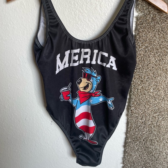Swim Merica One Piece Black Bathing Suit With Low Cut Back Poshmark